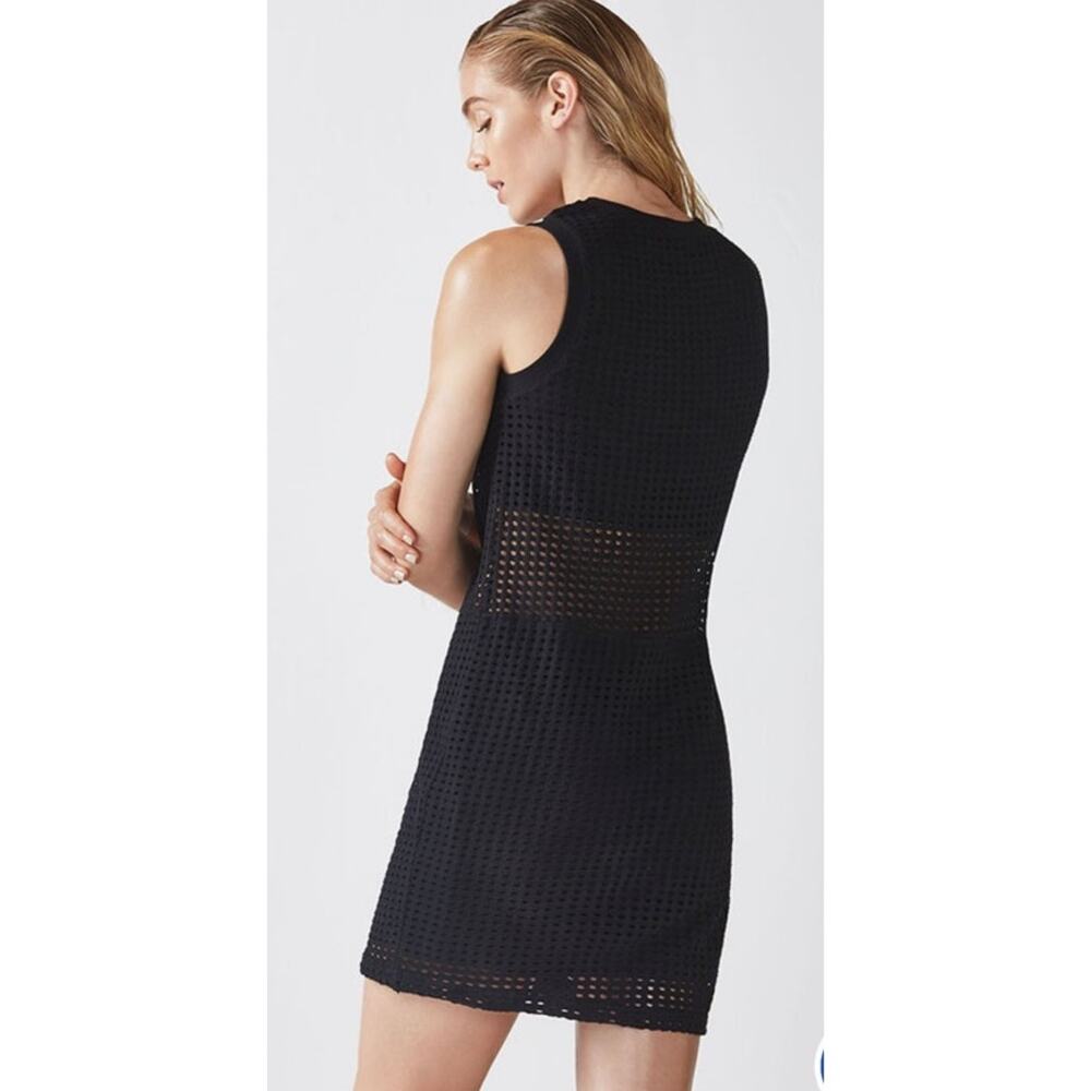 Fabletics Womens Black Bryce Cotton Breezy Mesh Breathable Dress Sz 2 Small NEW - Picture 2 of 11